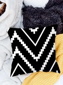 1 Hoa Văn Chevron Đệm, Hiện Đại Sợi Trang Trí Vỏ Gối Cho Gia Đình - màu đen - Xem 1