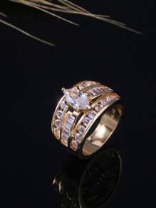 Nhẫn Trang Trí Đá Cubic Zirconia - Vàng - Xem 2