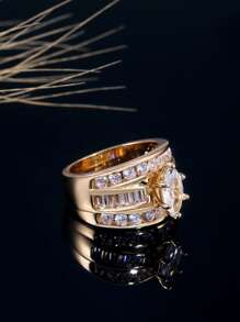 Nhẫn Trang Trí Đá Cubic Zirconia - Vàng - Xem 3