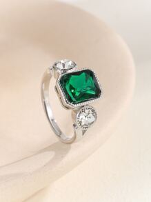 Anillo con diseño de diamante de imitación - Multicolor - Ver 1