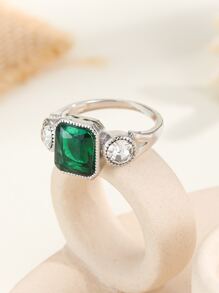 Anillo con diseño de diamante de imitación - Multicolor - Ver 2