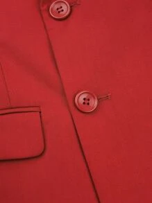 CLOUDSTYLE Bộ đồ nam Nút đôi Túi màu trơn Buổi tiệc - Đỏ - Xem 8