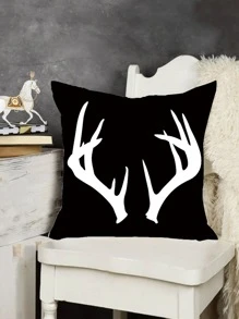 1 pieza Funda de almohada decorativa cornamenta moderno fibra para casa - Negro - Ver 2