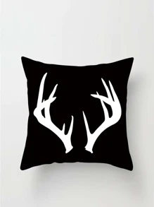 1 pieza Funda de almohada decorativa cornamenta moderno fibra para casa - Negro - Ver 3