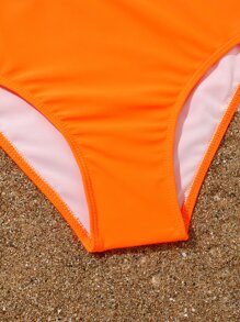 Tween Girl 3 件装水果印花荷叶边比基尼套装 含沙滩短裤 夏季海滩 - 彩色 - 查看 4