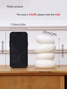 1pc Plastic Flower Vase, Nordic White Vase For Flower - White - View 2