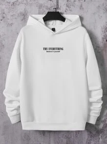 GENTILAND Áo nỉ Nam Slogan Giải trí - trắng - Xem 1