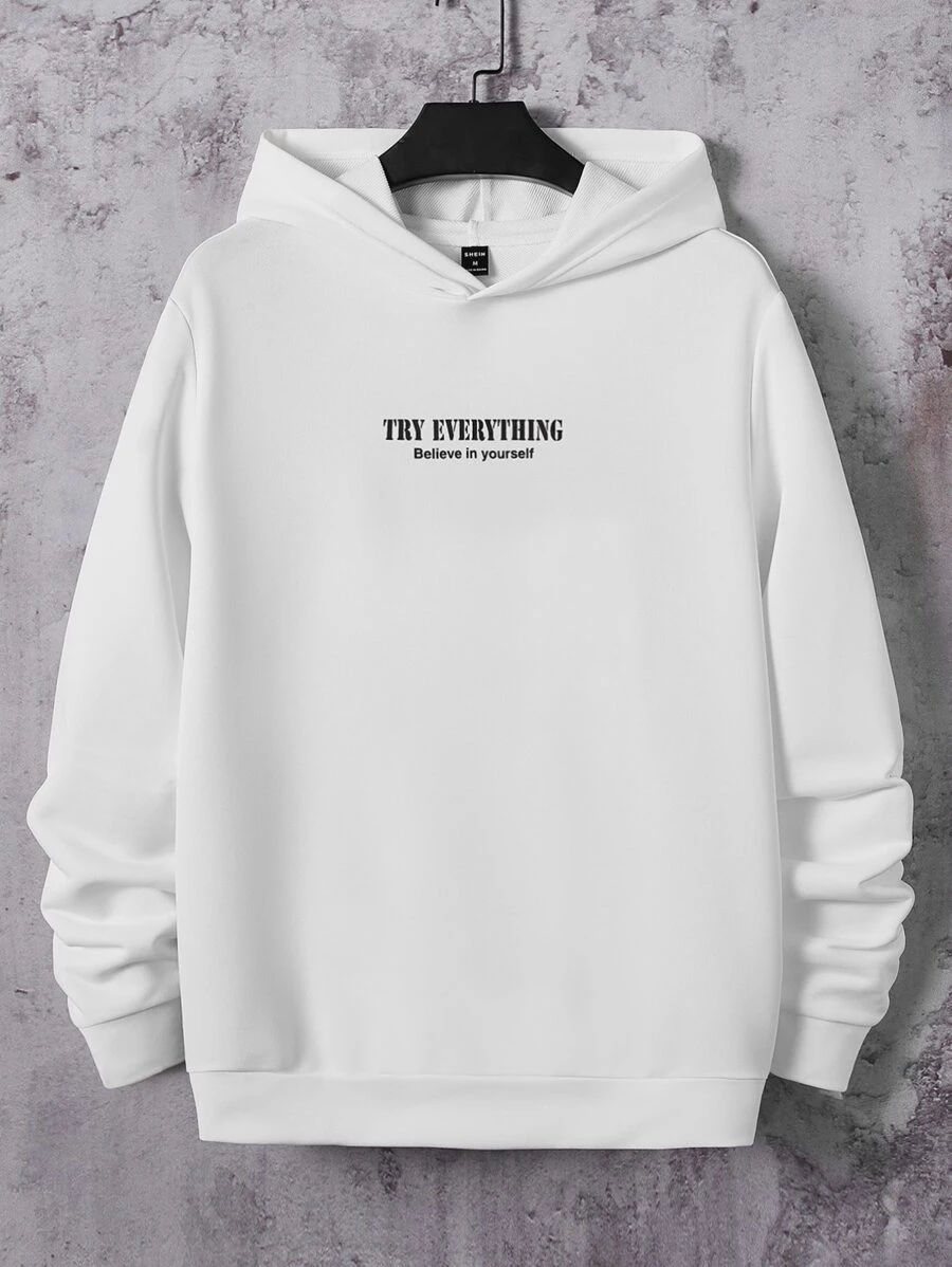 GENTILAND Áo nỉ Nam Slogan Giải trí - trắng - Xem 1