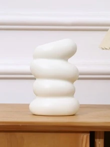 1pc Plastic Flower Vase, Nordic White Vase For Flower - White - View 3