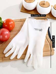 1對PVC家用手套現代字母圖形家用洗碗手套