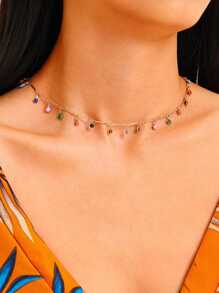 Bead Charm Chain Necklace 1pc - Multicolor - View 1