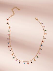 Bead Charm Chain Necklace 1pc - Multicolor - View 2