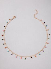 Bead Charm Chain Necklace 1pc - Multicolor - View 3