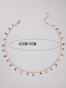 Bead Charm Chain Necklace 1pc - Multicolor - View 4