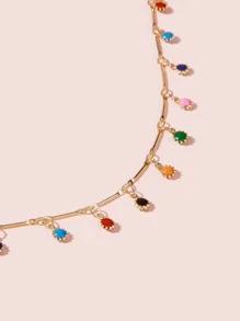 Bead Charm Chain Necklace 1pc - Multicolor - View 5