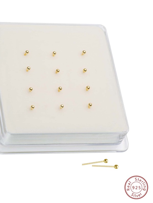 12 pièces/set Piercing Pour Nez À Détail Boule Mode en ligne SHEIN