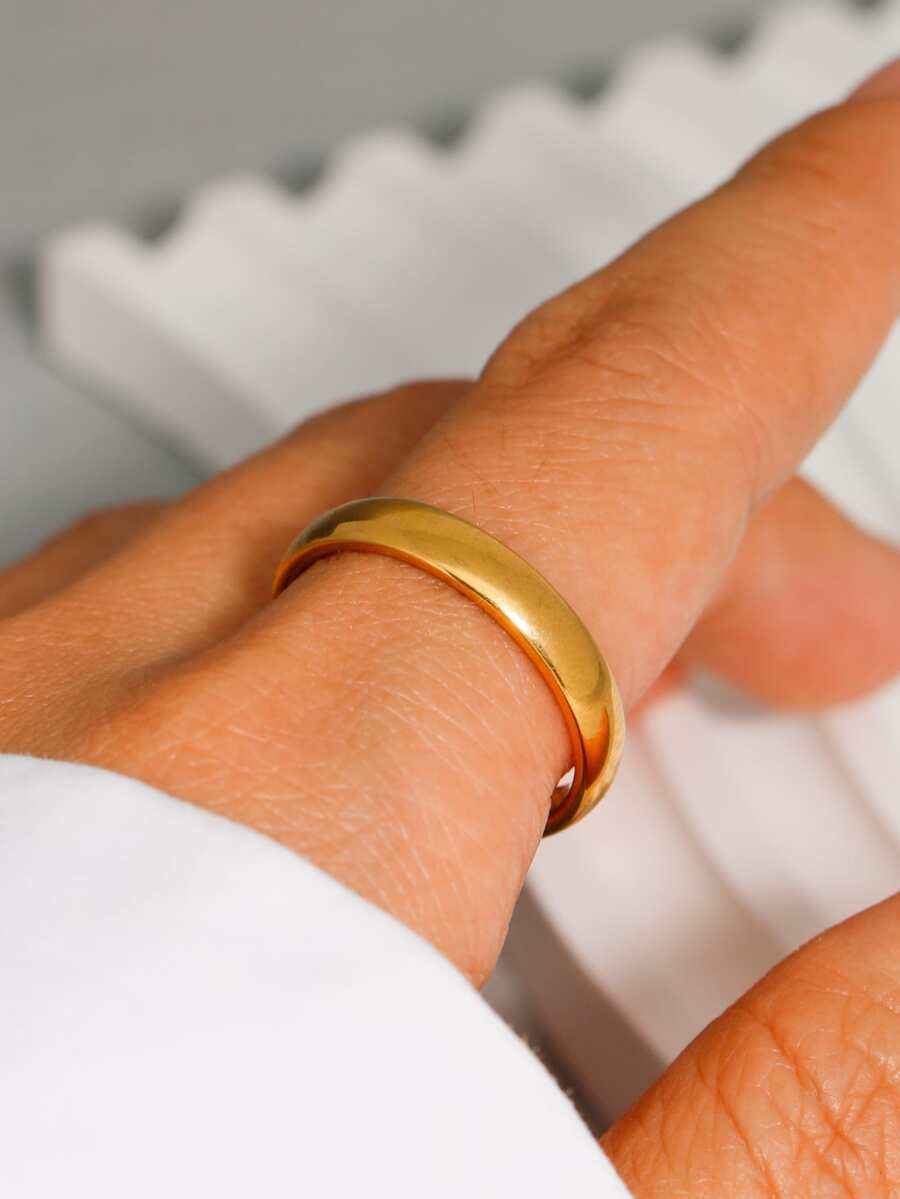 Men Minimalist Ring - Gold - View 1