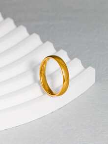 Men Minimalist Ring - Gold - View 2