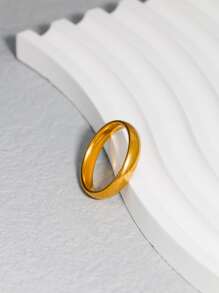 Men Minimalist Ring - Gold - View 4