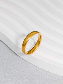 Men Minimalist Ring - Gold - View 5