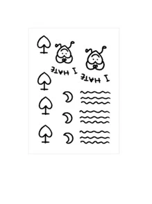 Etiqueta engomada del tatuaje, 1 hoja de tatuajes temporales con estampado de luna para mujeres, pegatinas de tatuajes para adultos, luna de tatuaje realista, para mujeres y niñas - Negro - Ver 2