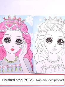 Girls Watercolor Painting Makeup Coloring Set, Random Colors - Multicolor - View 3