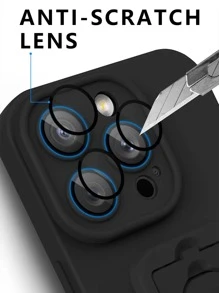 Plain Phone Case With Holder - Black - View 6