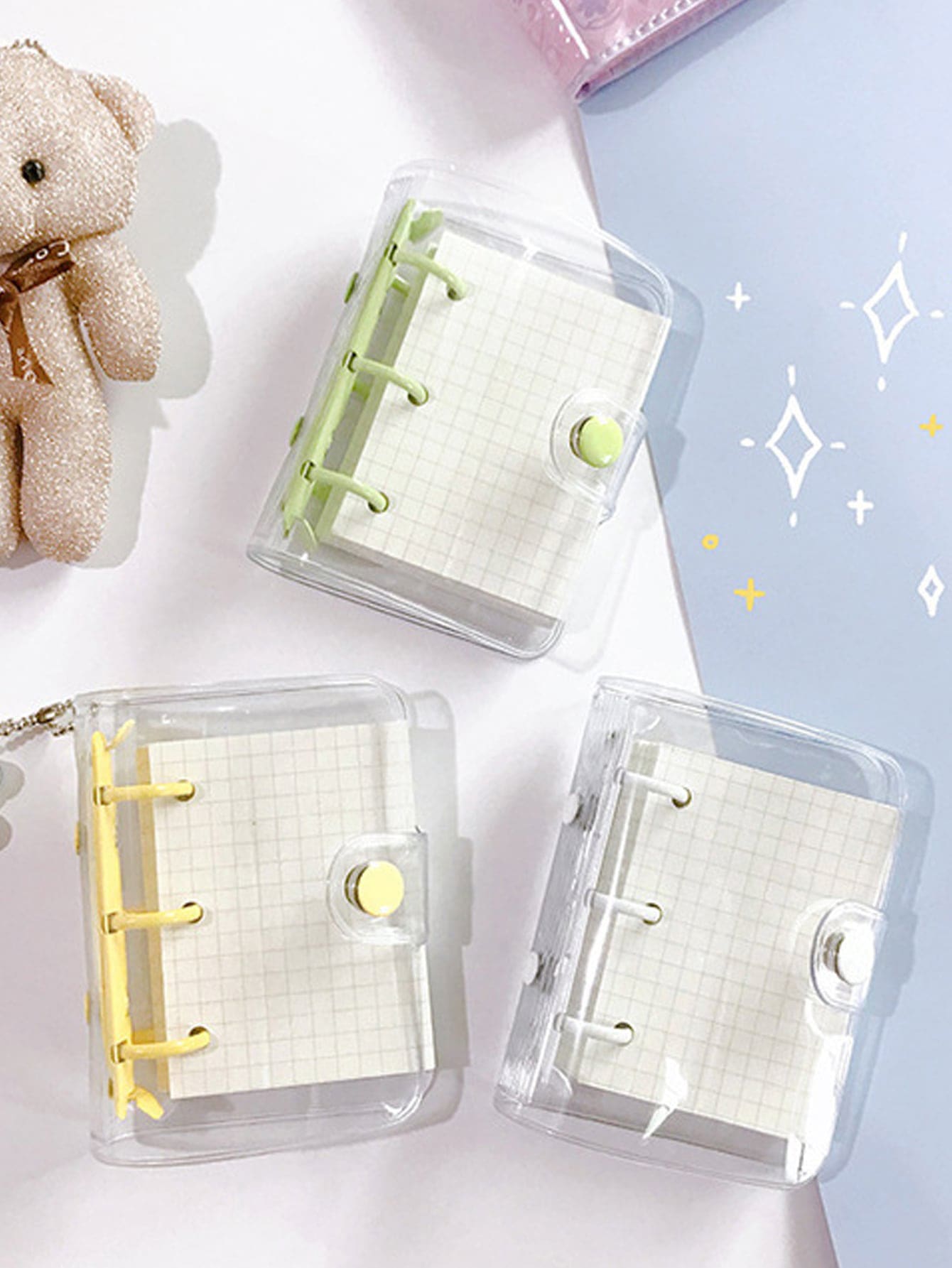 1pc Random Mini Clear Cover Notepad - Multicolor - View 1