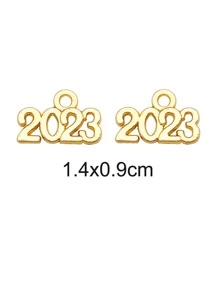 100pcs/set Year Number DIY Pendant - Gold - View 4