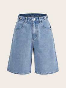 Selenza Solid Bermuda Denim Shorts