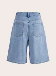Selenza Solid Bermuda Denim Shorts