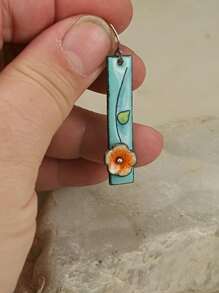 Flower Decor Drop Earrings - Multicolor - View 3