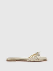 CUCCOO TILAWA Zapatos de mujer con decoración de strass, sandalias deslizantes para vacaciones de verano, rebajas de verano, sandalias elegantes para Halloween, Navidad, otoño