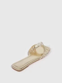 CUCCOO TILAWA Zapatos de mujer con decoración de strass, sandalias deslizantes para vacaciones de verano, rebajas de verano, sandalias elegantes para Halloween, Navidad, otoño