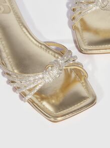 CUCCOO TILAWA Zapatos de mujer con decoración de strass, sandalias deslizantes para vacaciones de verano, rebajas de verano, sandalias elegantes para Halloween, Navidad, otoño