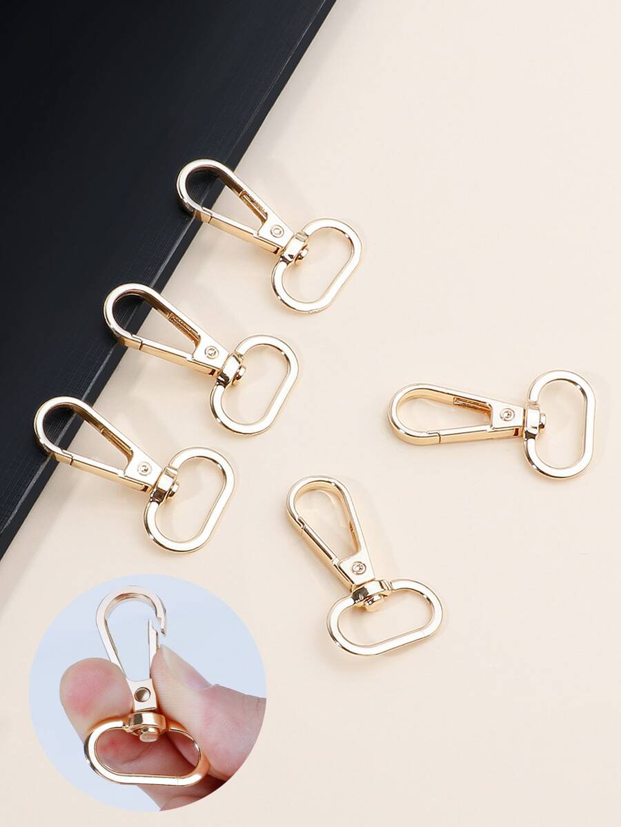 5 Chiếc Túi DIY Phụ Kiện Phần Kim Loại Kẹp Carabiner - Vàng - Xem 1
