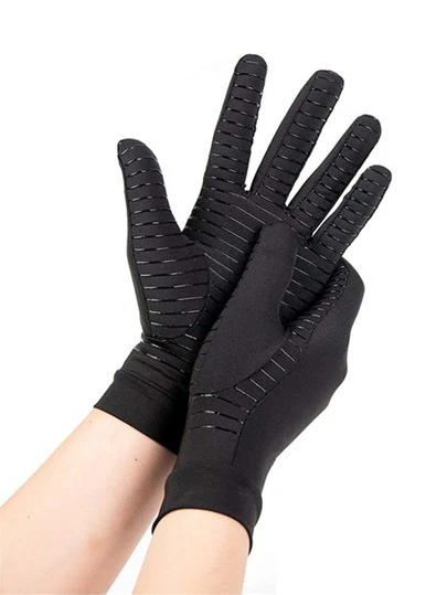 1pair Solid Non-Slip Sports Gloves,Suitable For Cycling,Riding Motorcycle And Skiing,Black Gloves,Winter Hand Warmers