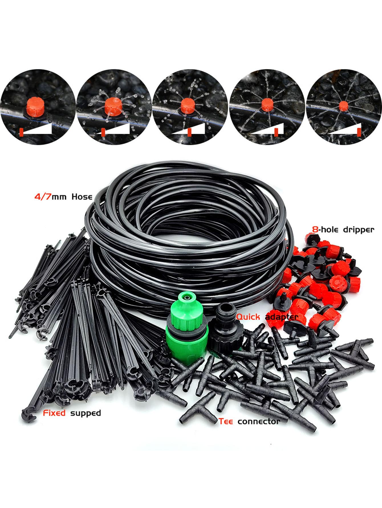 6 cái/bộ Bộ vòi tưới PVC, Bộ vòi tưới vườn hiện đại cho vườn - Nhiều màu - Xem 1