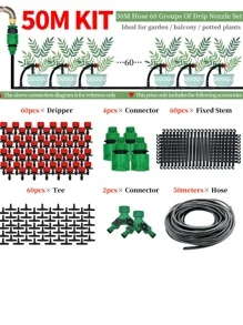 6 cái/bộ Bộ vòi tưới PVC, Bộ vòi tưới vườn hiện đại cho vườn - Nhiều màu - Xem 7