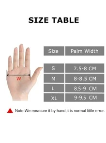 1 双纯色防滑运动手套，适合骑自行车、骑摩托车和滑雪，黑色手套，冬季暖手器 - 黑色 - 查看 7