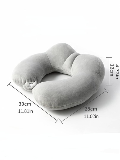 1pc Grijs shaped Pillow, Minimalist Polyester Travel Kussen view 3