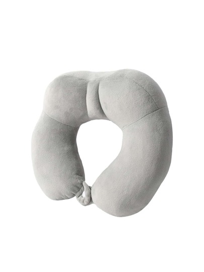 1pc Grijs shaped Pillow, Minimalist Polyester Travel Kussen view 2