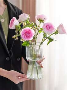 1入組玻璃花瓶極簡主義透明花瓶