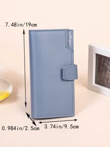 ví dài màu trơn Giải trí Đúng mốt - Màu xanh lam - Xem 3