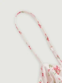 SHEIN MOD Top de tirantes con estampado floral pecho con fruncido - Multicolor - Ver 3