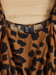 SHEIN Blusa peplum con estampado ribete con fruncido - Multicolor - Ver 8