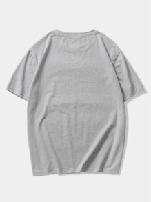 ROMWE MEN Street Life Guys Car And Letter Graphic Tee - Grey - View 2