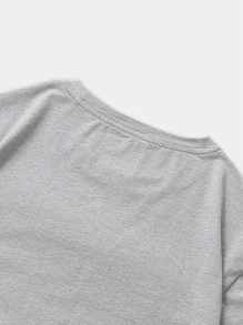 ROMWE MEN Street Life Guys Car And Letter Graphic Tee - Grey - View 5