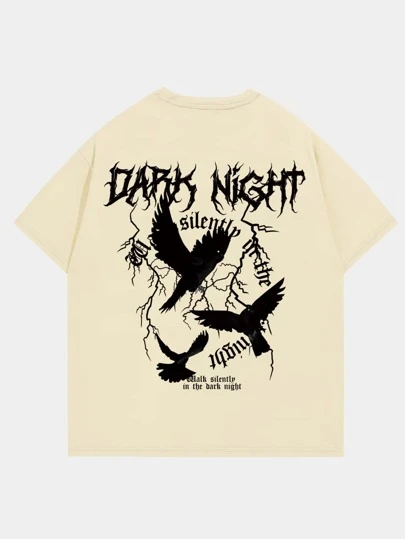 ROMWE MEN 男士字母圖案T恤