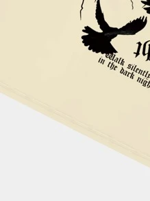 ROMWE MEN 男士字母圖案T恤 - 卡其色 - 查看 4